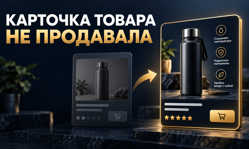 Иллюстрация кейса: Карточка товара не продавала: рост CTR на 41% и конверсии на 36% после редизайна