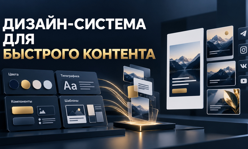 Иллюстрация кейса: Маркетинговые материалы в 3 раза быстрее: внедрение дизайн-системы
