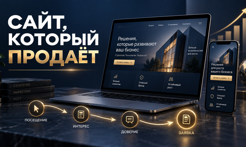 Иллюстрация кейса: Сайт, который продаёт: редизайн и рост конверсии в заявки