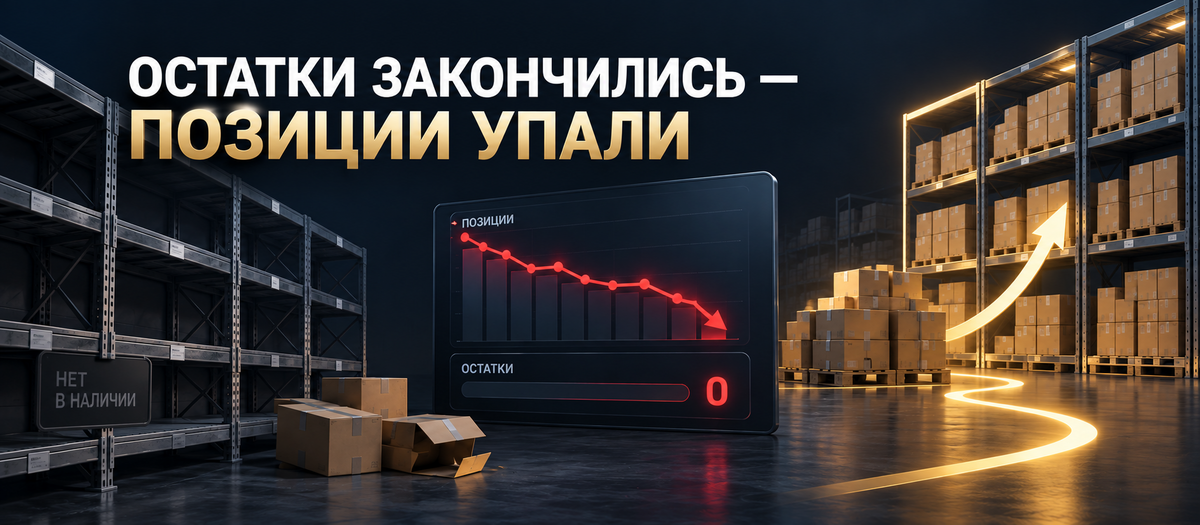 Остатки закончились, карточки потеряли позиции: рост продаж на 42% и снижение логистики на 28%